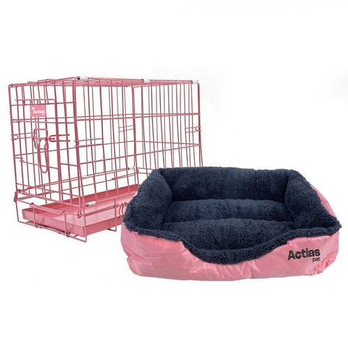 Pink dog cage - dog, with