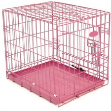 Pink Blue Dog Cage Puppy Metal