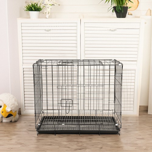 Black dog cage puppy - cage,